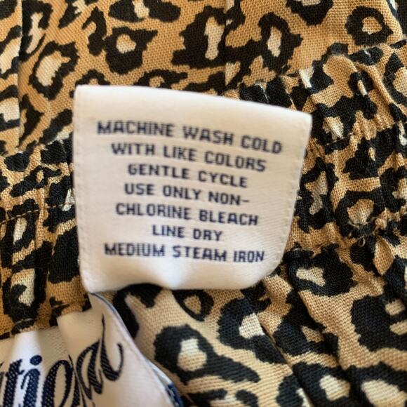 National Skirt Women Mp Black Beige Leopard Print Midi  Elastic Waist Pockets - Picture 8 of 8